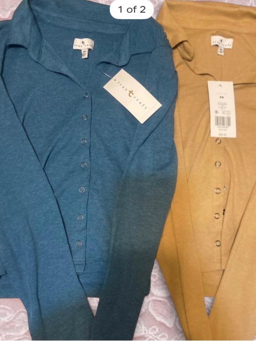 belk Women's Blue and Mustard Button-Front Cardigans